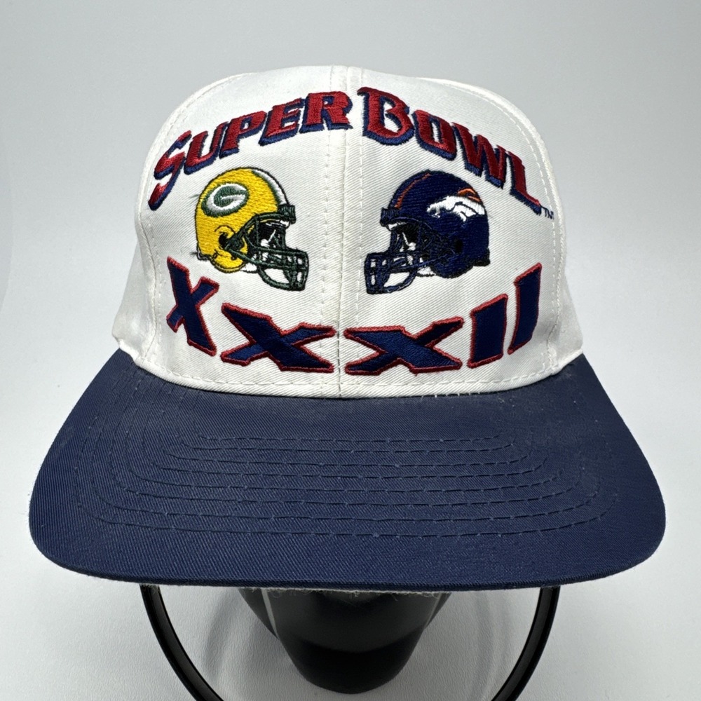Vintage Super Bowl XXXII 1998 Broncos vs Packers Logo7 Snapback‎ Hat Cap - Picture 7 of 14